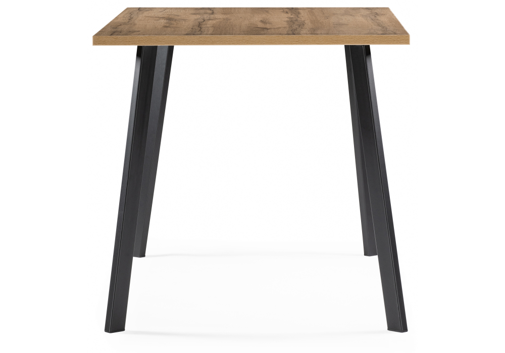 фото стол деревянный woodville тринити лофт 120x80x75 25 мм дуб вотан / черный матовый 539242 | 220svet.ru