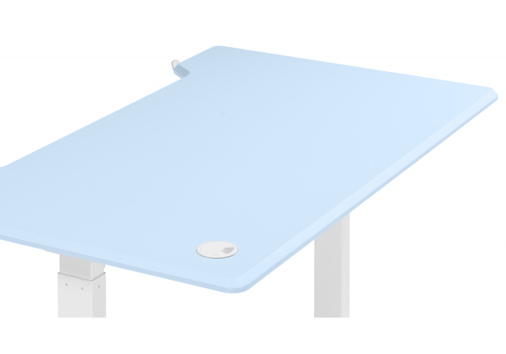 фото компьютерный стол регулируемый woodville маркос 120х75 голубой / белый 614595 | 220svet.ru