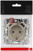 Миниатюра фото розетка эра серия 12 12-4108-04 2p+e 16a-250в со шторками с usb type-a+c 5в-3а шампань б0067727 | 220svet.ru