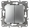 Миниатюра фото выключатель двухклавишный эра 12 10ax 250v 12-1004-03 б0014653 | 220svet.ru