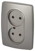 Миниатюра фото розетка эра серия 12 12-2107-16 двойная 2x2p 16а-250в титан б0065644 | 220svet.ru