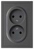 Миниатюра фото розетка эра galaxy 15-2107-06 без заземления двойная 2x2p 16а-250в ip20 графит б0071702 | 220svet.ru