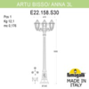 Миниатюра фото садово-парковый фонарь fumagalli artu bisso/anna 3l e22.158.s30.aye27 | 220svet.ru