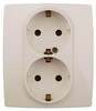 Миниатюра фото розетка эра 12 2x2p e schuko со шторками 16a 250v 12-2104-02 б0014700 | 220svet.ru