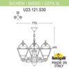 Миниатюра фото подвесной уличный светильник fumagalli sichem/cefa 3l u23.120.s30.vye27 | 220svet.ru