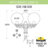 Миниатюра фото садово-парковый фонарь fumagalli artu bisso/g300 3l g30.158.s30.wxe27 | 220svet.ru