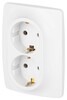 Миниатюра фото розетка эра серия 12 12-2106-01м 2x2p+e schuko 16а-250в белый матовый б0065721 | 220svet.ru