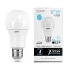 Миниатюра фото лампа светодиодная gauss e27 10w 6500k матовая 23230 | 220svet.ru