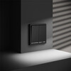 Миниатюра фото проходной переключатель встраиваемый двухклавишный с подсветкой 10а voltum s70 vls020408 (черный матовый) | 220svet.ru